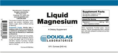 Photo of the Douglas Laboratories Liquid Magnesium label