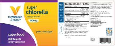 Photo of the The Vitamin Shoppe Super Chlorella 1000 mg label