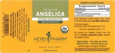 Photo of the Herb Pharm Angelica label