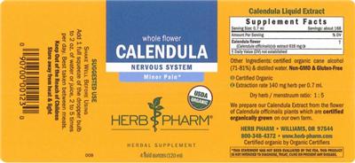 Photo of the Herb Pharm Calendula label