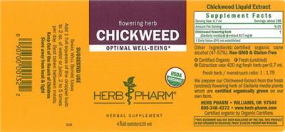 Photo of the Herb Pharm Chickweed label