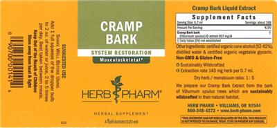 Photo of the Herb Pharm Cramp Bark label