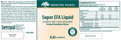 Photo of the Genestra Brands Super EFA Liquid Natural Strawberry Flavor label