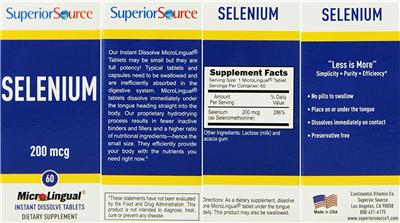 Photo of the Superior Source Selenium 200 mcg label
