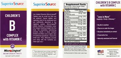 Photo of the Superior Source Children's B Complex With Vitamin C label