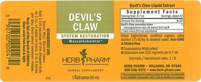 Photo of the Herb Pharm Devil's Claw label