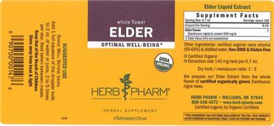 Photo of the Herb Pharm Elder label