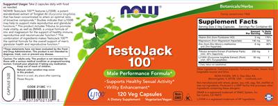 Photo of the NOW TestoJack 100 label