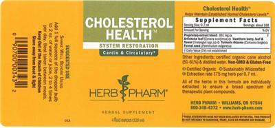 Photo of the Herb Pharm Cholesterol Health label