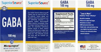 Photo of the Superior Source GABA 100 mg label