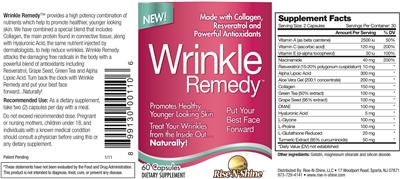 Photo of the Rise-N-Shine Wrinkle Remedy label