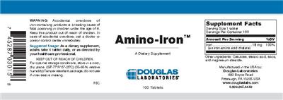 Photo of the Douglas Laboratories Amino-Iron label