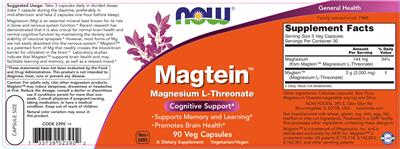 Photo of the NOW Magtein label