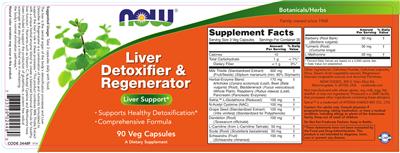 Photo of the NOW Liver Detoxifier & Regenerator label