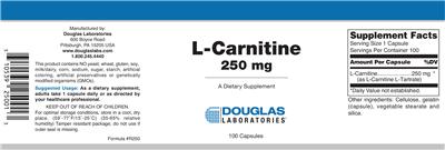 Photo of the Douglas Laboratories L-Carnitine 250 mg label