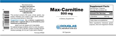 Photo of the Douglas Laboratories Max-Carnitine 500 mg label