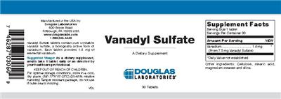 Photo of the Douglas Laboratories Vanadyl Sulfate label