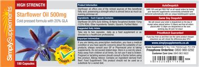 Photo of the Simply Supplements High Strength Starflower Oil 500 mg label
