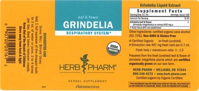 Photo of the Herb Pharm Grindelia label