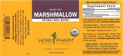 Photo of the Herb Pharm Marshmallow label