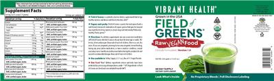 Photo of the Vibrant Health Field of Greens label