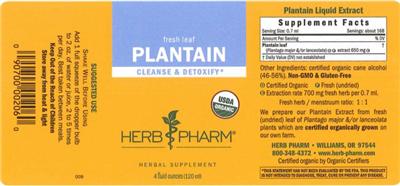 Photo of the Herb Pharm Plantain label