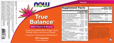 Photo of the NOW True Balance label