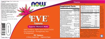 Product label for Eve Tablets