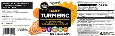 Photo of the Organifi Turmeric label