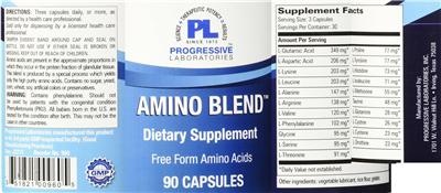 Photo of the PL Progressive Laboratories Amino Blend label