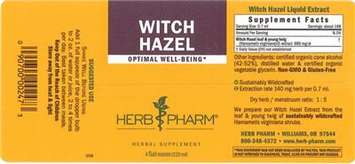 Photo of the Herb Pharm Witch Hazel label