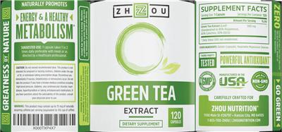 Photo of the ZHOU Green Tea Extract label