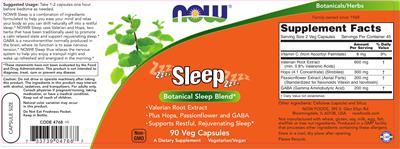 Photo of the NOW Sleep label