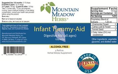 Photo of the Mountain Meadow Herbs Infant Tummy-Aid label