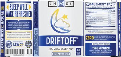 Photo of the ZHOU Driftoff label