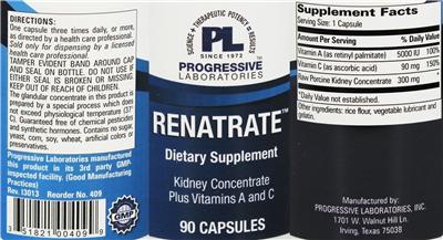 Photo of the PL Progressive Laboratories Renatrate label