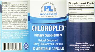 Photo of the PL Progressive Laboratories Chloroplex label