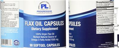 Photo of the PL Progressive Laboratories Flax Oil Capsules label