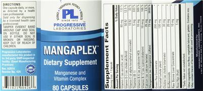 Photo of the PL Progressive Laboratories Mangaplex label
