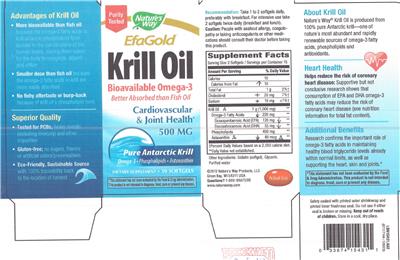 Photo of the Nature's Way Krill Oil 500 mg label