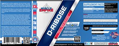 Photo of the Muscle Empire D-Ribose 750 mg Unflavored label