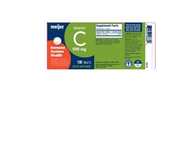 Photo of the Meijer Vitamin C 500 mg label