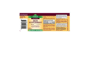 Photo of the Finest Nutrition High Potency Iron Supplement 28 mg label