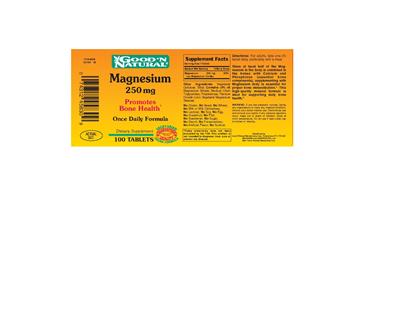 Photo of the Good 'N Natural Magnesium 250 mg label