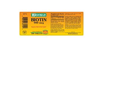 Product label for Biotin 900 mcg