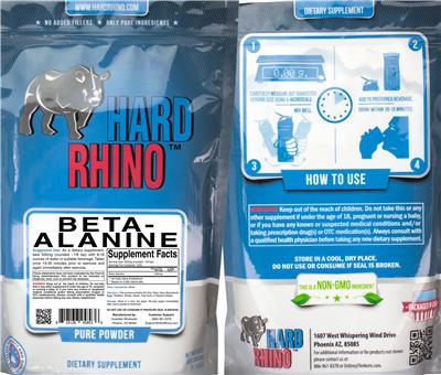 Photo of the Hard Rhino Beta-Alanine label