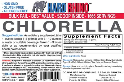 Photo of the Hard Rhino Chlorela label