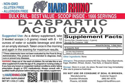 D-Aspartic Acid (DAA) - Hard Rhino | Suppleroo