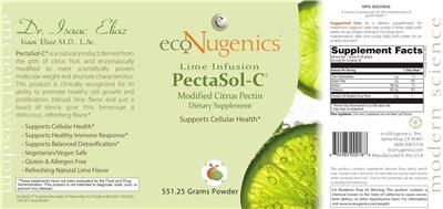 Photo of the ecoNugenics PectaSol-C Refreshing Natural Lime Flavor label