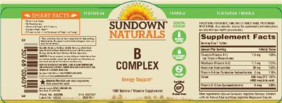 Photo of the Sundown Naturals B Complex label